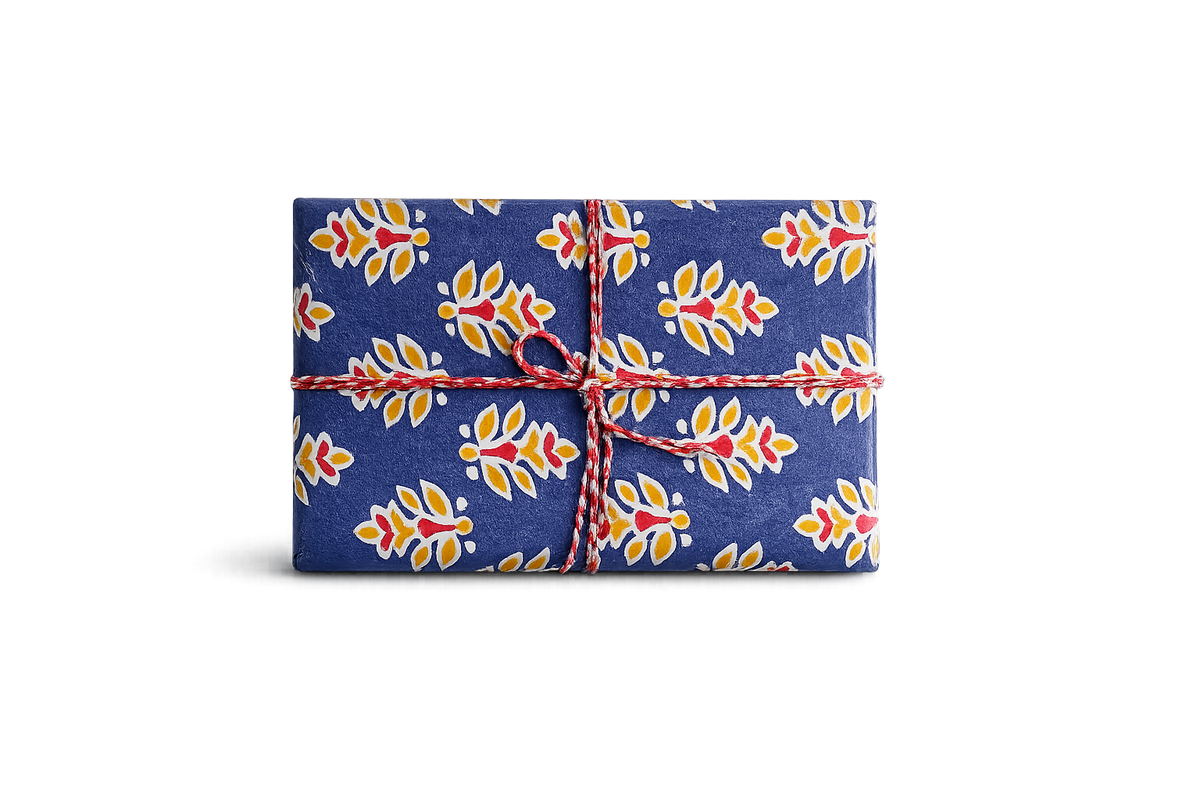 Premium Handcrafted Fabric Diary – Blue Floral Print