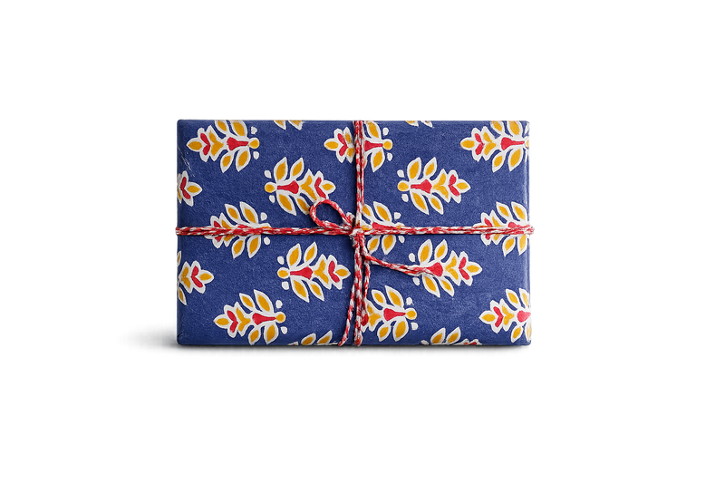 Premium Handcrafted Fabric Diary – Blue Floral Print
