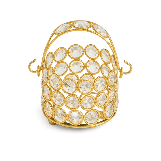 Handcrafted Metal Crystal Basket