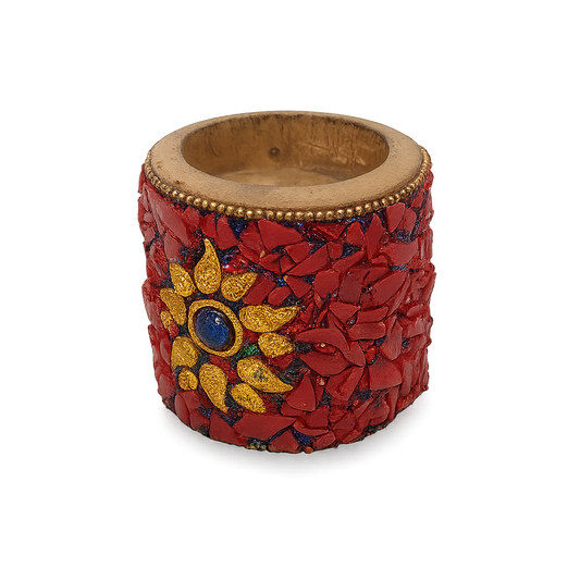 Handcrafted Wooden Stone Candle