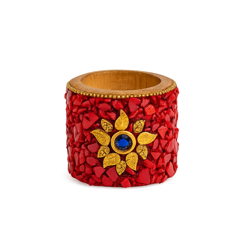 Handcrafted Wooden Stone Candle