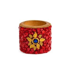 Handcrafted Wooden Stone Candle 1