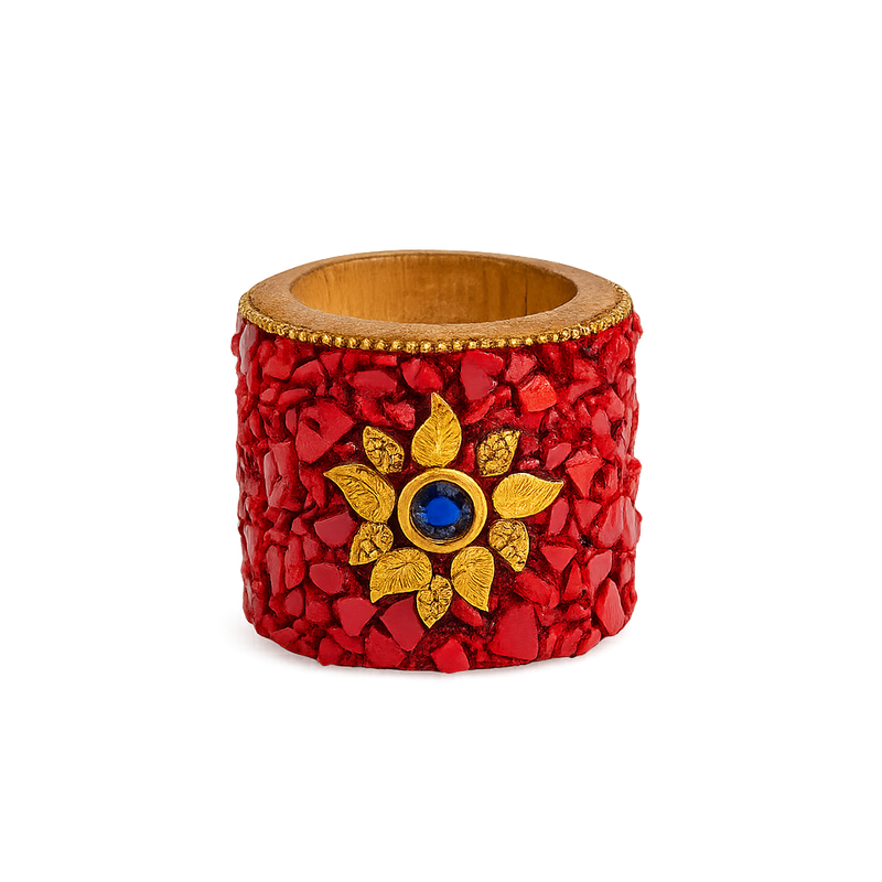 Handcrafted Wooden Stone Candle