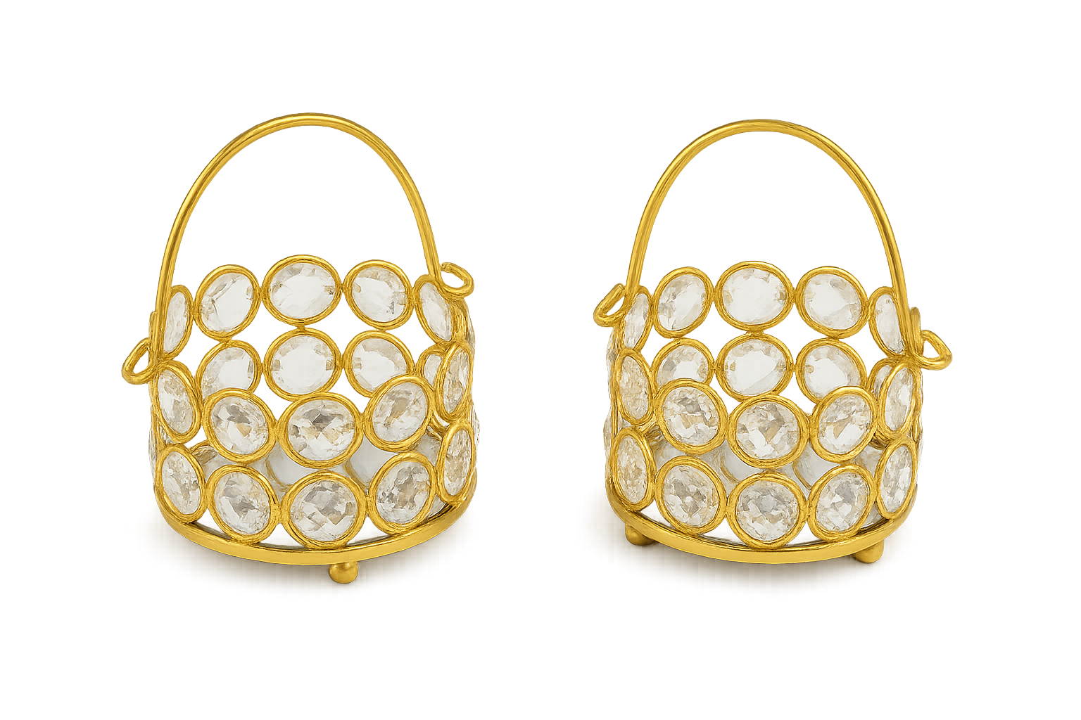 Handcrafted Metal Crystal Basket