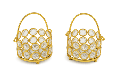 Handcrafted Metal Crystal Basket