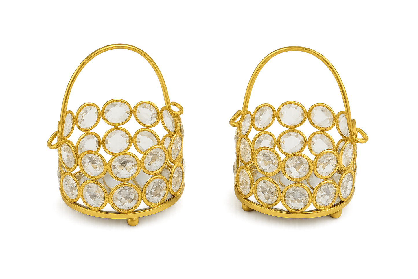 Handcrafted Metal Crystal Basket