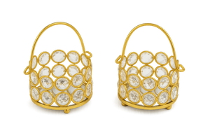 Handcrafted Metal Crystal Basket 3