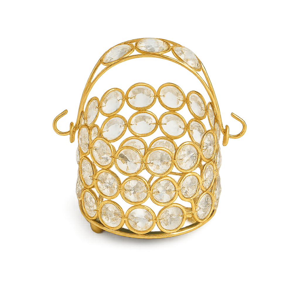 Handcrafted Metal Crystal Basket