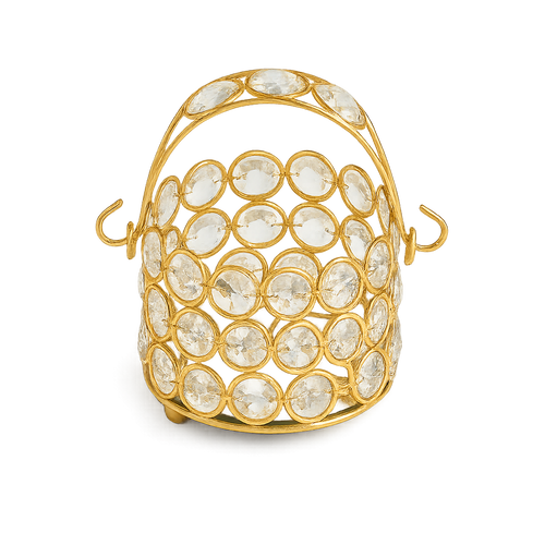 Handcrafted Metal Crystal Basket