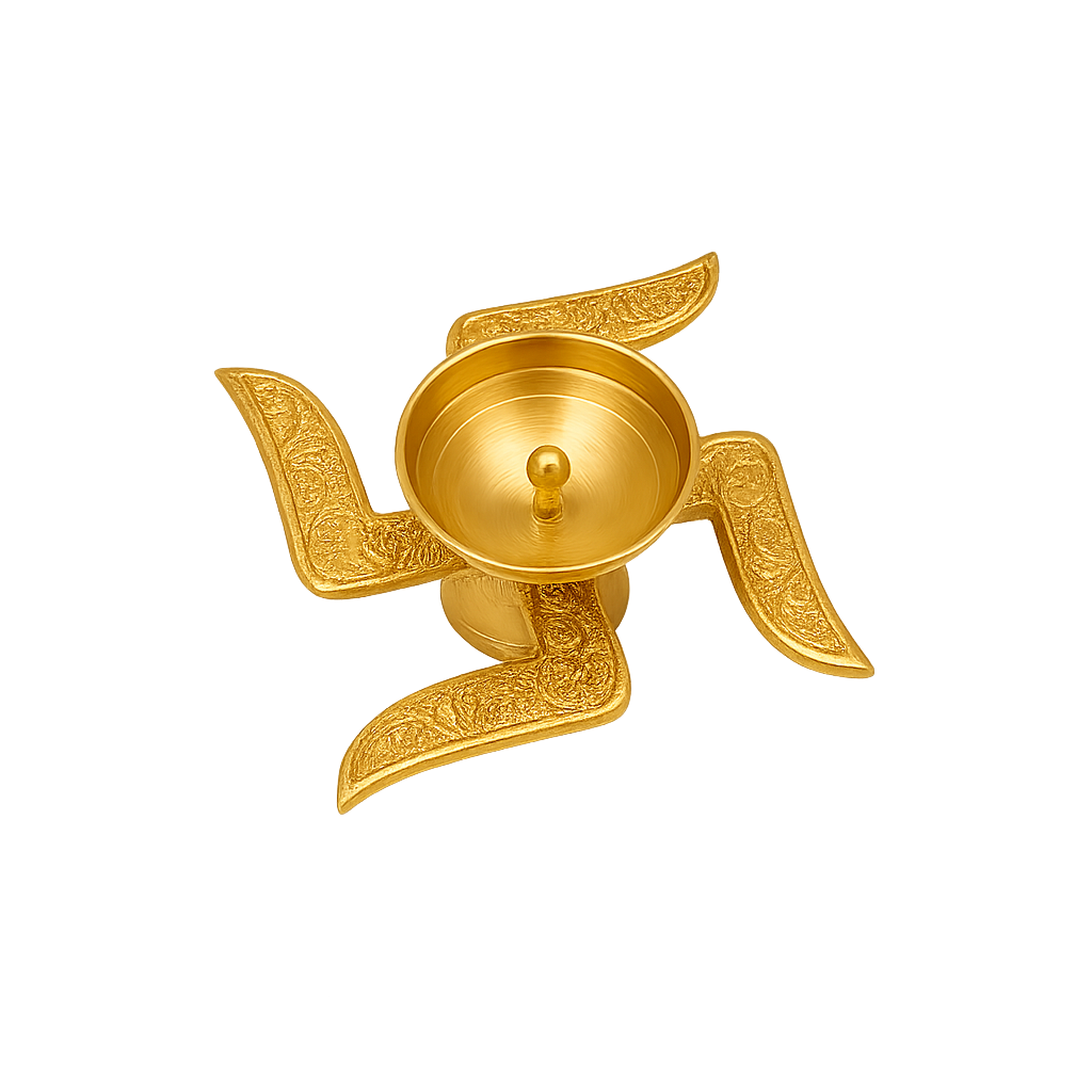 Handicraft Metal Swastik Diya