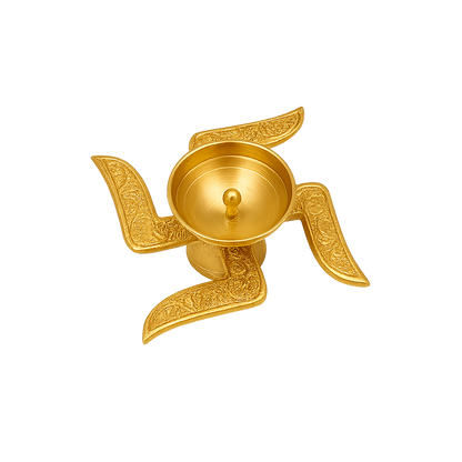 Handicraft Metal Swastik Diya