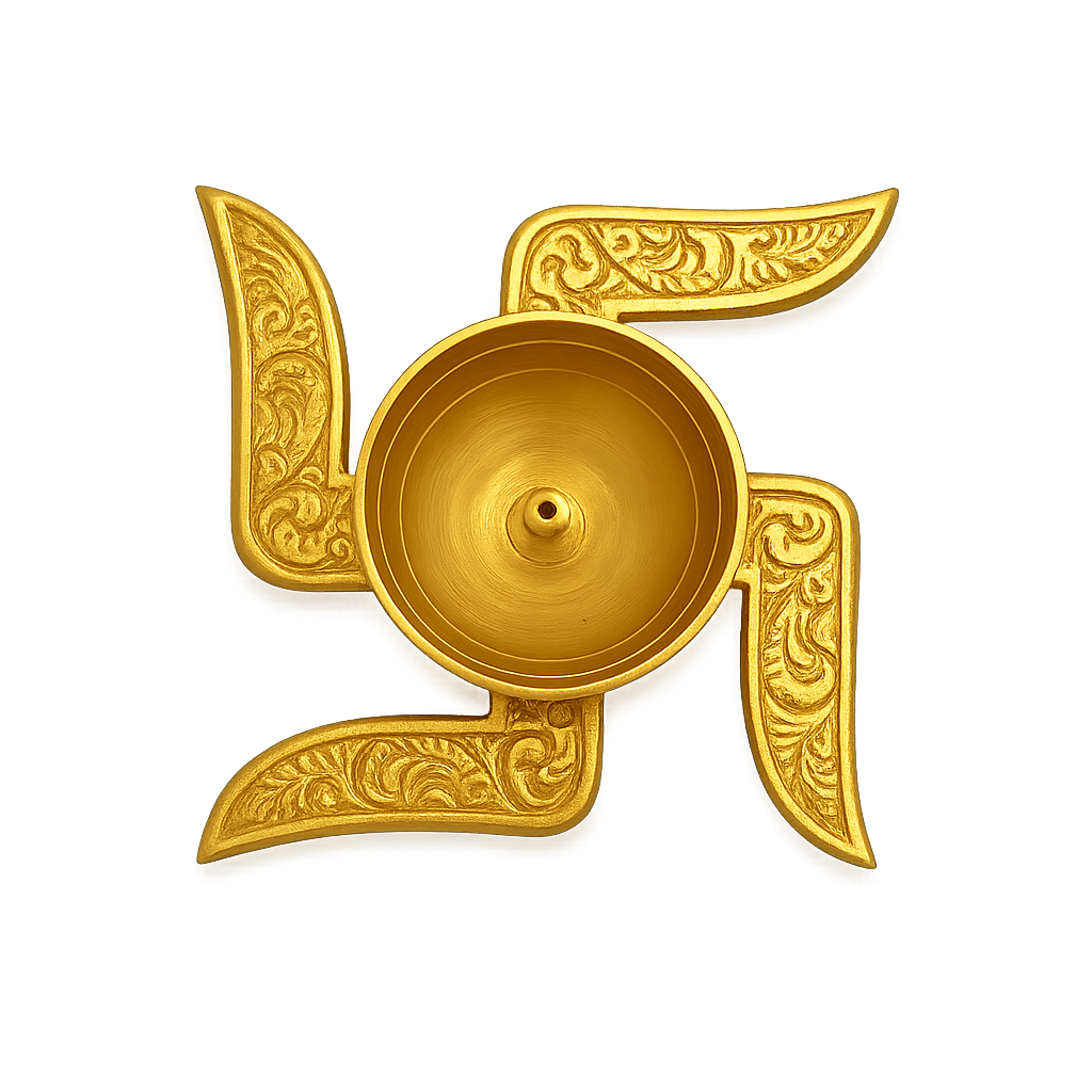 Handicraft Metal Swastik Diya