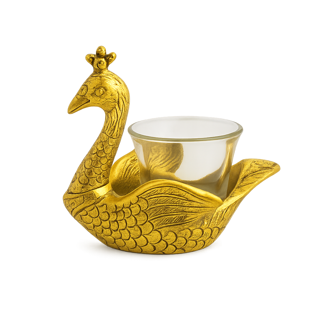 Handcrafted Metal Duck Candle Bowl