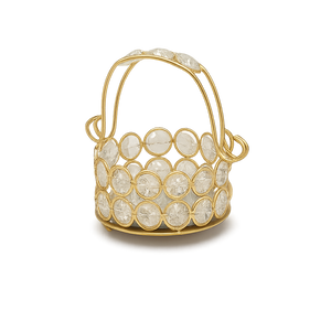 Handcrafted Metal Crystal Basket 1