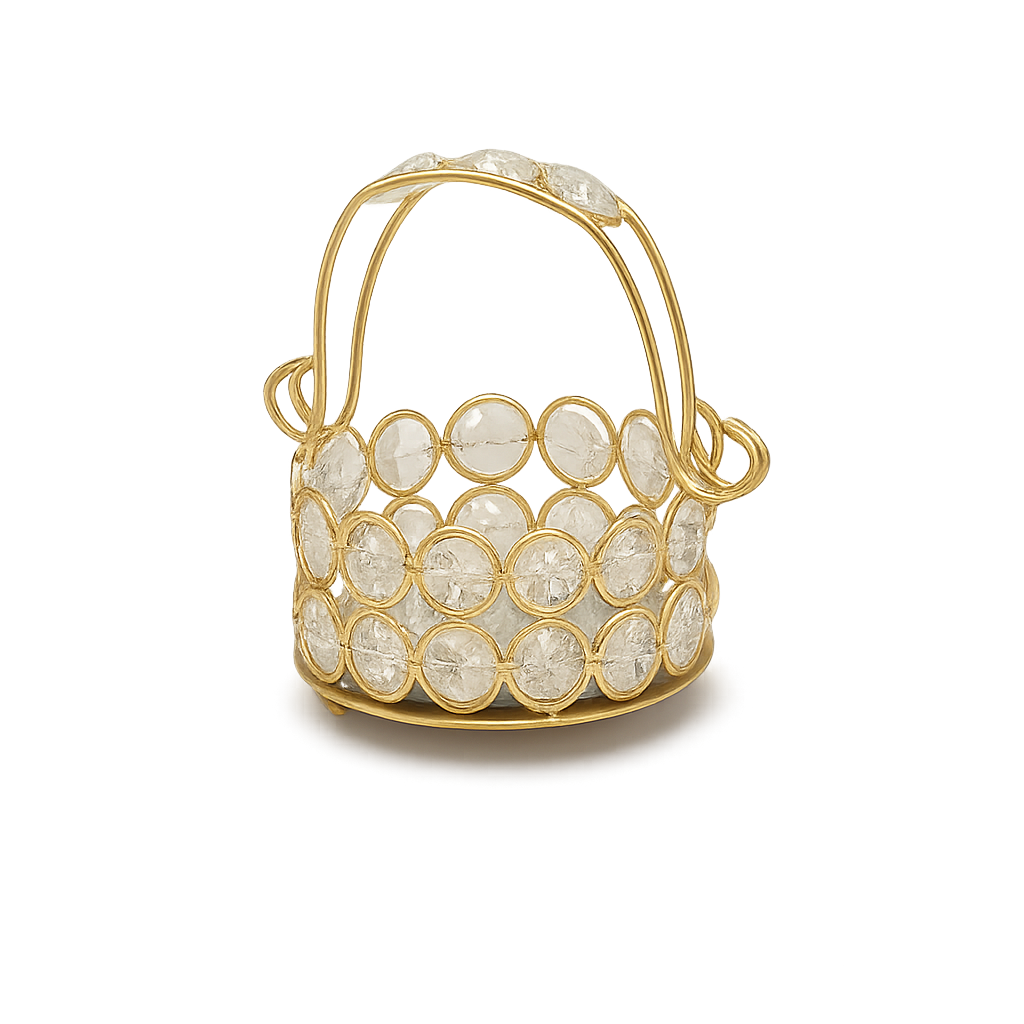 Handcrafted Metal Crystal Basket