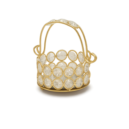 Handcrafted Metal Crystal Basket