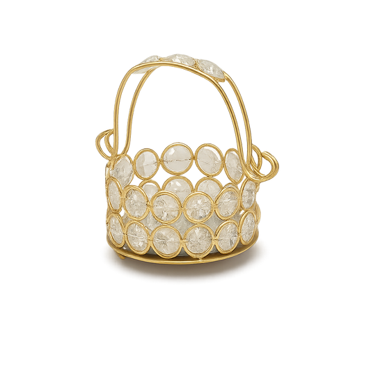 Handcrafted Metal Crystal Basket