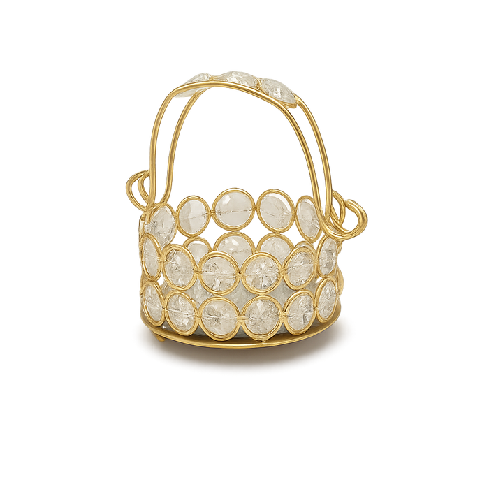 Handcrafted Metal Crystal Basket