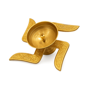 Handicraft Metal Swastik Diya 3
