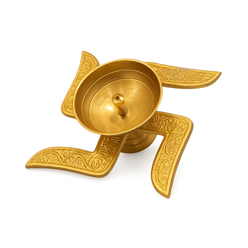 Handicraft Metal Swastik Diya