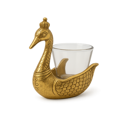 Handcrafted Metal Duck Candle Bowl