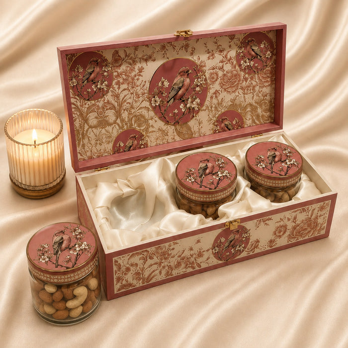 Pink Bird 3-Jar - Corporate Diwali Gift Hamper