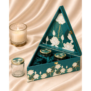 Blue Flower Triangle 3-Jar - Corporate Diwali Gift Hamper